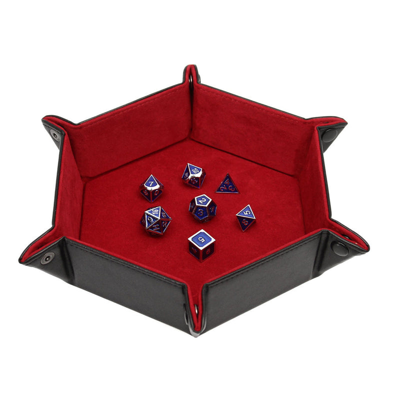 Hexagon Snap Folding Dice Tray - Red