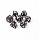 7pc RPG Set - Elessia Essentials - Black with White