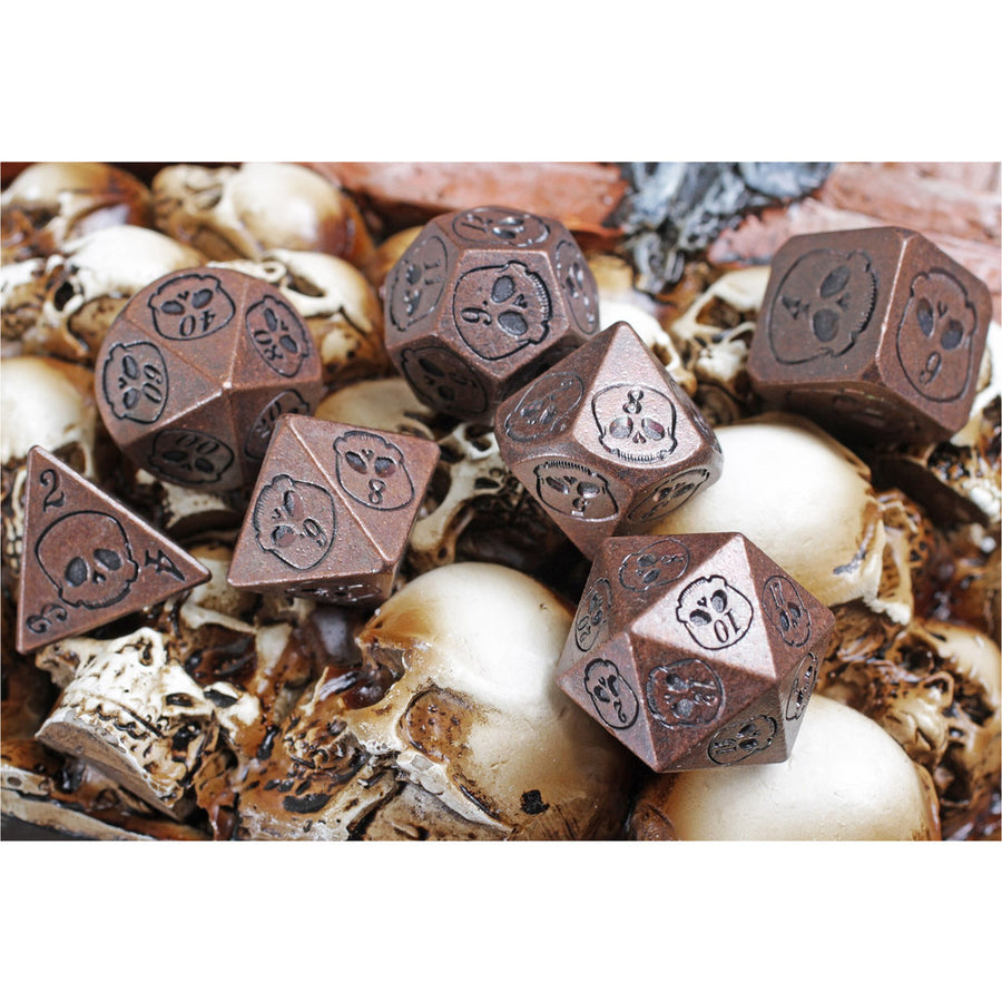 Necro Copper 7-Piece Metal Dice Set | D20 Games