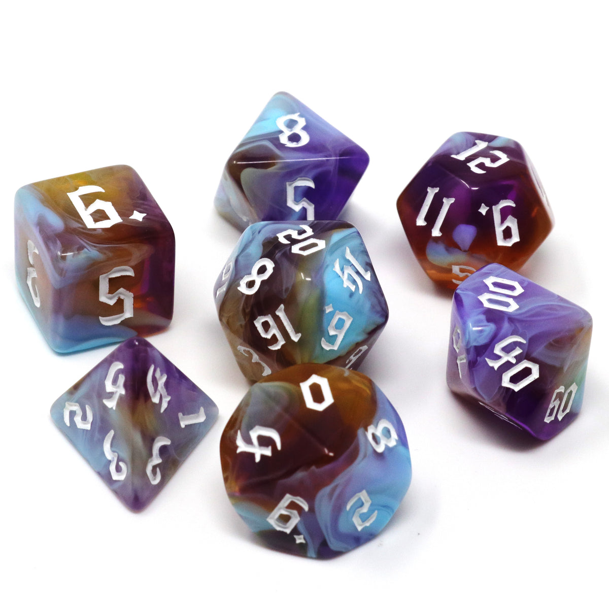 7pc RPG Set - Amethyst Sunset | D20 Games