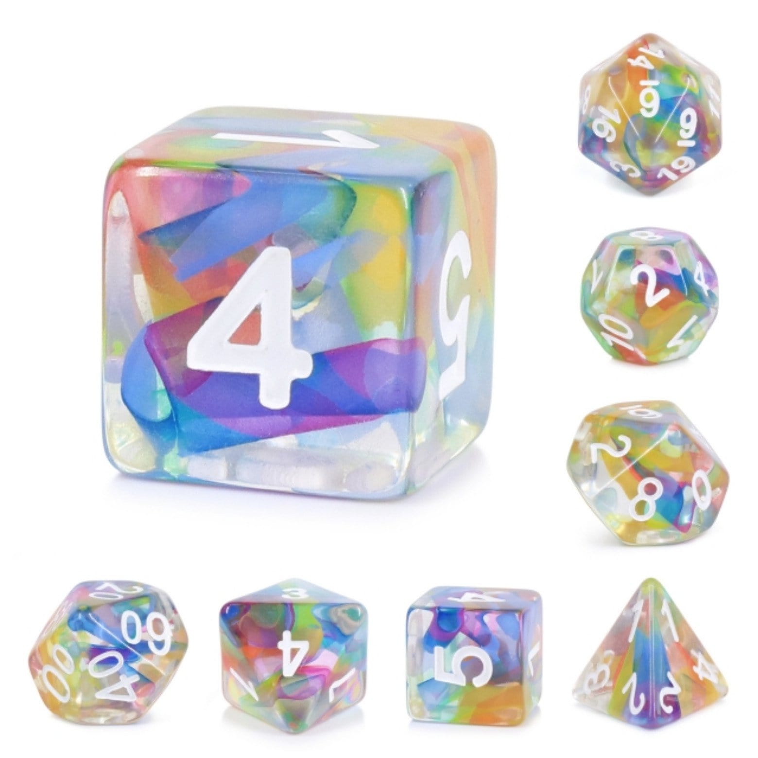 Rainbow Ribbon RPG Dice Set | D20 Games