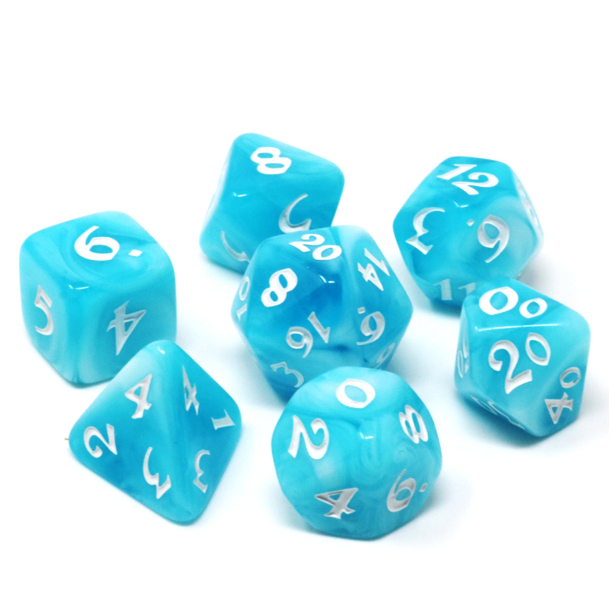 Elessia 7pc RPG Set - Glacial Gale | D20 Games