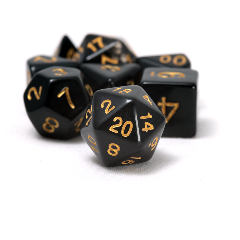 Sirius Dice: Solid Black, Gold Ink