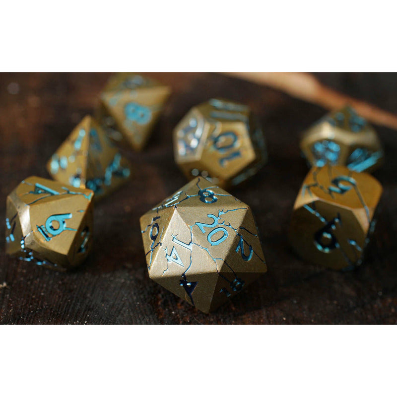 Warworn Gold 7-Piece Metal Dice Set