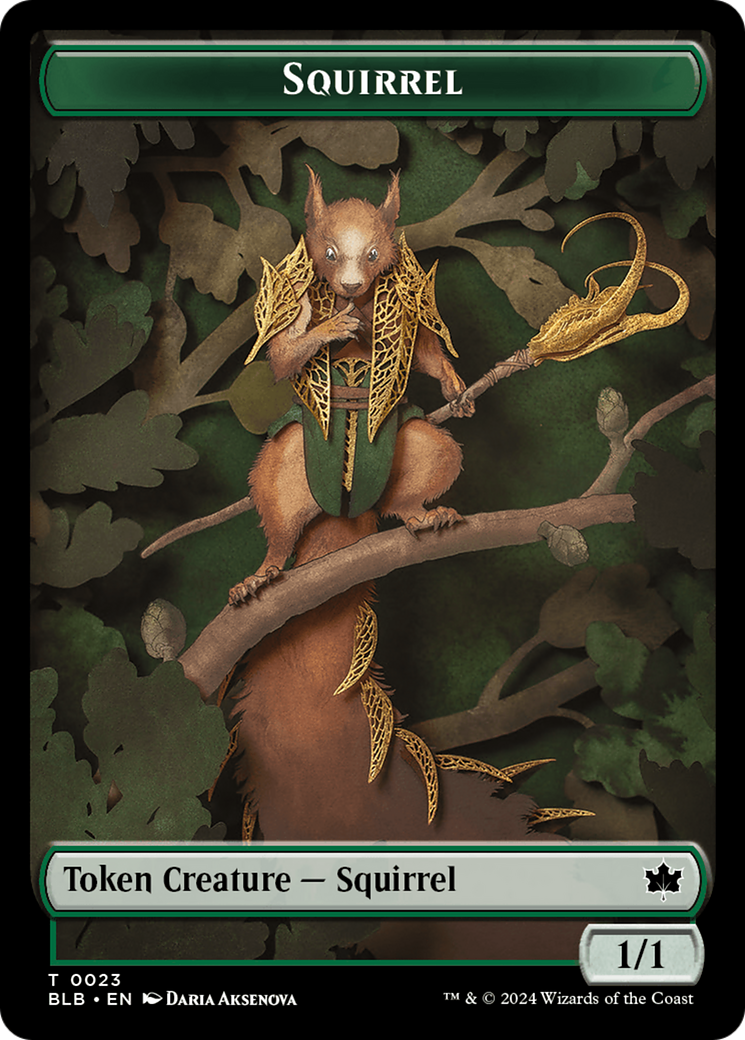 Squirrel // Starscape Cleric Double-Sided Token [Bloomburrow Tokens] | D20 Games