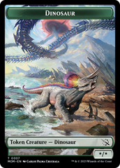 Warrior // Dinosaur Double-Sided Token [March of the Machine Tokens] | D20 Games