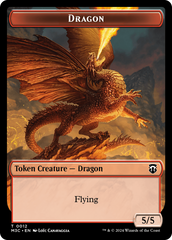 Dragon (Ripple Foil) // Copy Double-Sided Token [Modern Horizons 3 Commander Tokens] | D20 Games