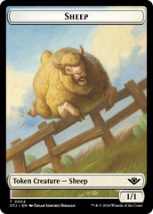 Mercenary // Sheep Double-Sided Token [Outlaws of Thunder Junction Tokens] | D20 Games