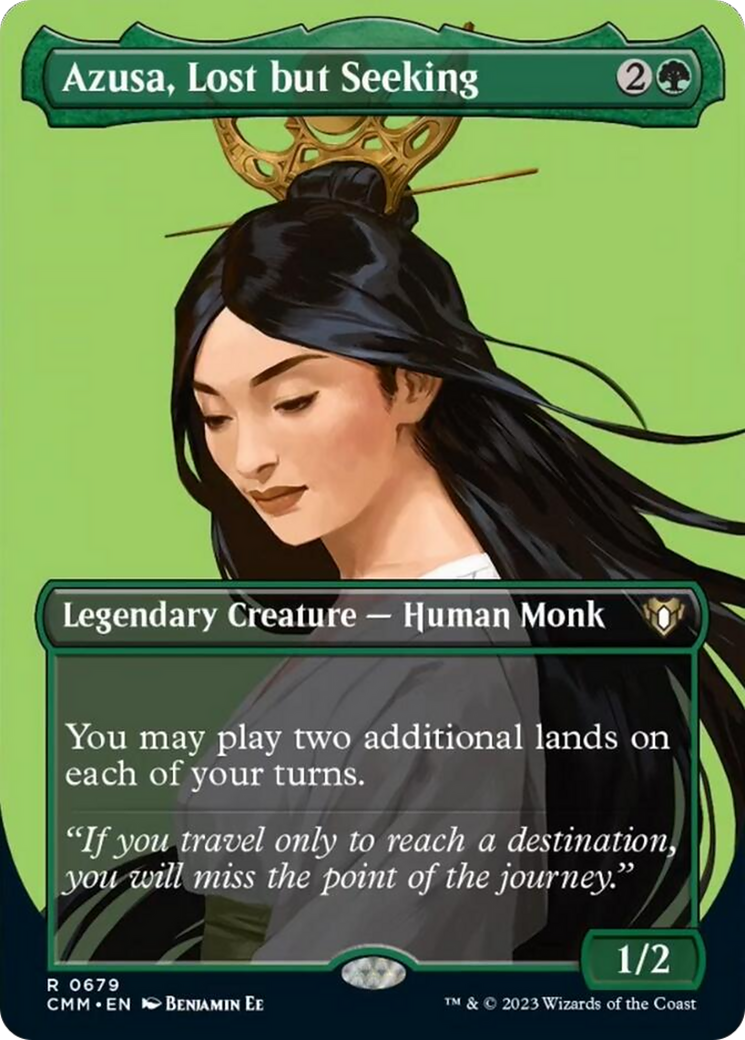 Azusa, Lost but Seeking (Borderless Profile) [Commander Masters] | D20 Games