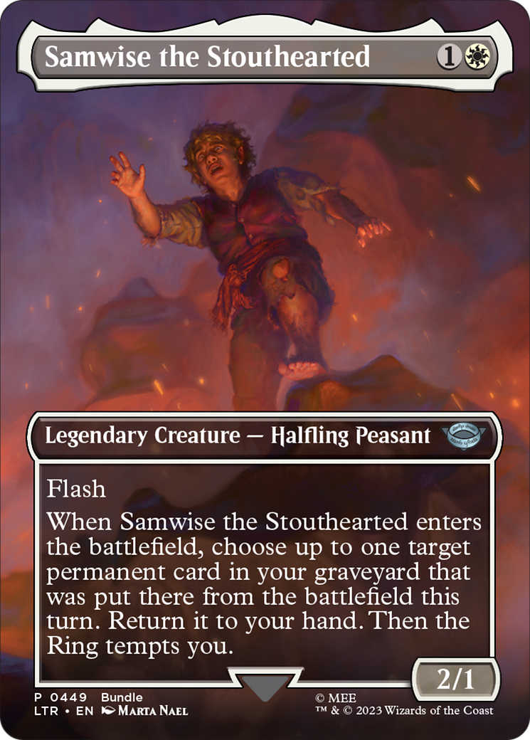 Samwise the Stouthearted (Borderless Alternate Art) [The Lord of the Rings: Tales of Middle-Earth] | D20 Games