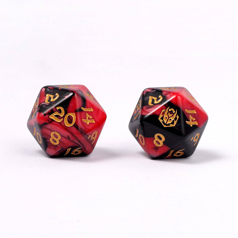 Wyrmforged Rollers - Rounded Edge 8 Piece Polyhedral Dice set - Blood Pact