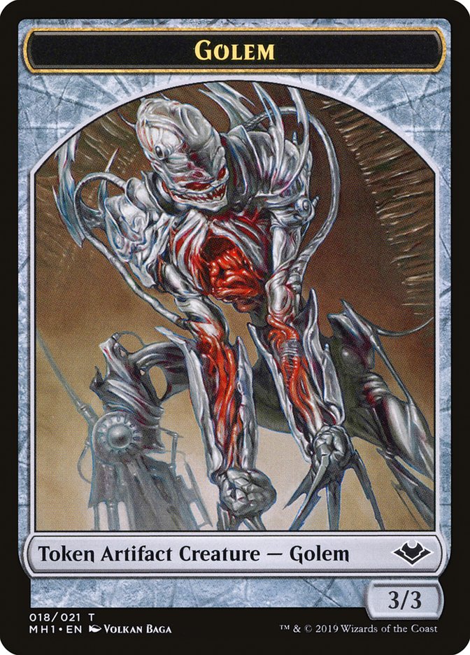 Elemental (008) // Golem (018) Double-Sided Token [Modern Horizons Tokens] | D20 Games