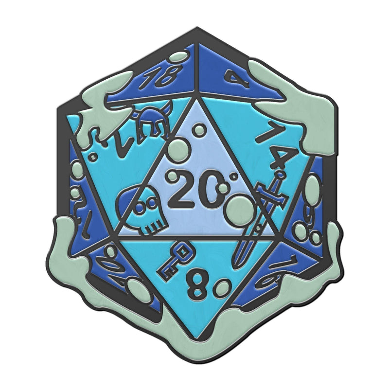 Gelatinous D20 Dice Die - Hard Enamel Adventure Dice Pin Metal