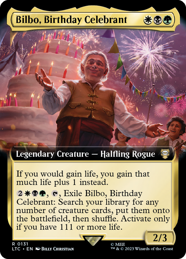 Bilbo, Birthday Celebrant (Extended Art) [The Lord of the Rings: Tales of Middle-Earth Commander] | D20 Games