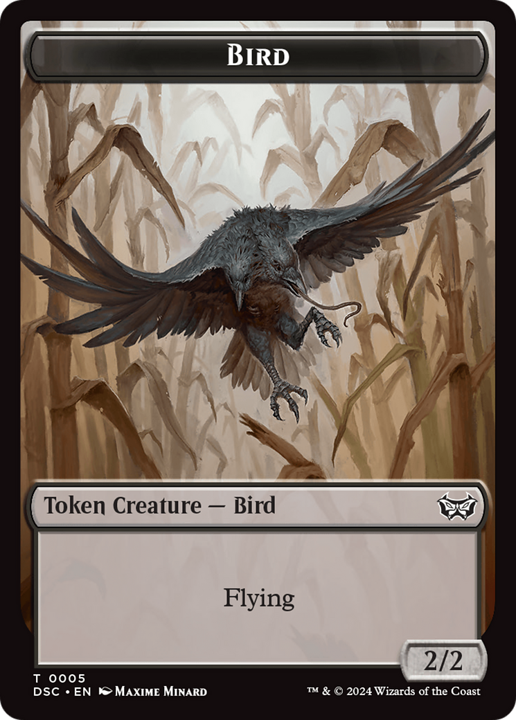 Demon // Bird Double-Sided Token [Duskmourn: House of Horror Commander Tokens] | D20 Games