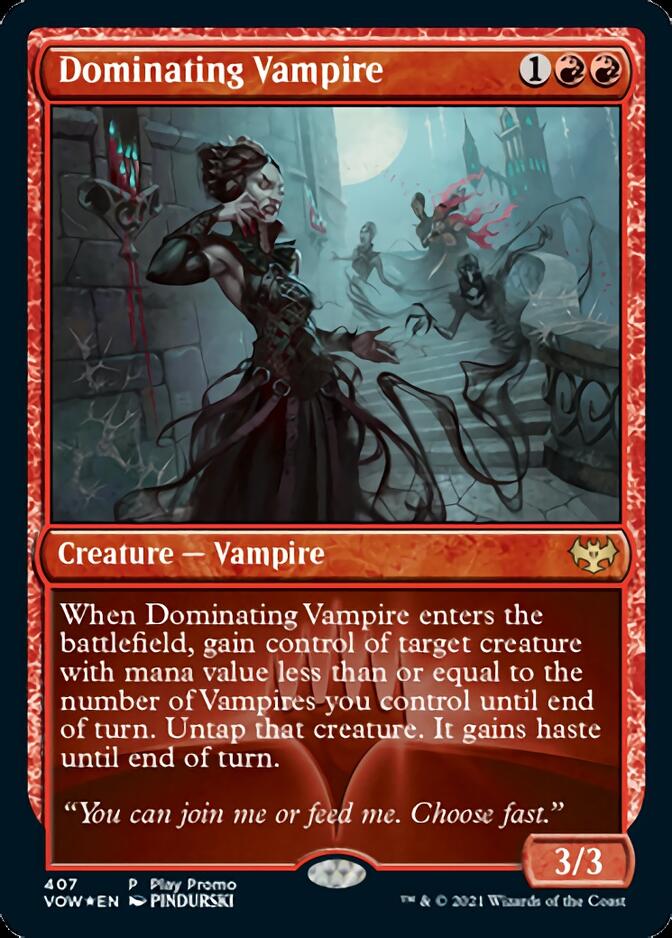 Dominating Vampire (Play Promo) [Innistrad: Crimson Vow Promos] | D20 Games