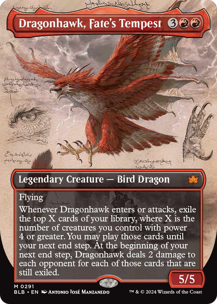 Dragonhawk, Fate's Tempest (Borderless) [Bloomburrow] | D20 Games