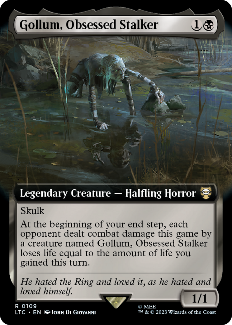 Gollum, Obsessed Stalker (Extended Art) [The Lord of the Rings: Tales of Middle-Earth Commander] | D20 Games