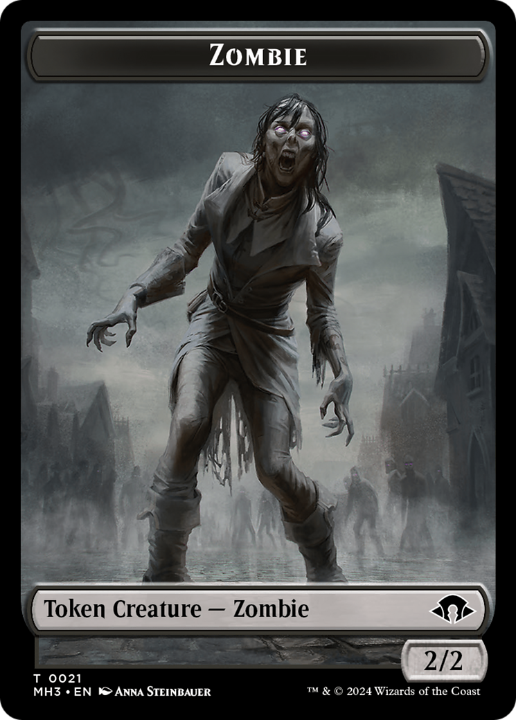 Zombie (Ripple Foil) // Insect (0027) Double-Sided Token [Modern Horizons 3 Tokens] | D20 Games
