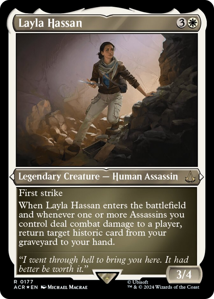 Layla Hassan (Foil Etched) [Assassin's Creed] | D20 Games