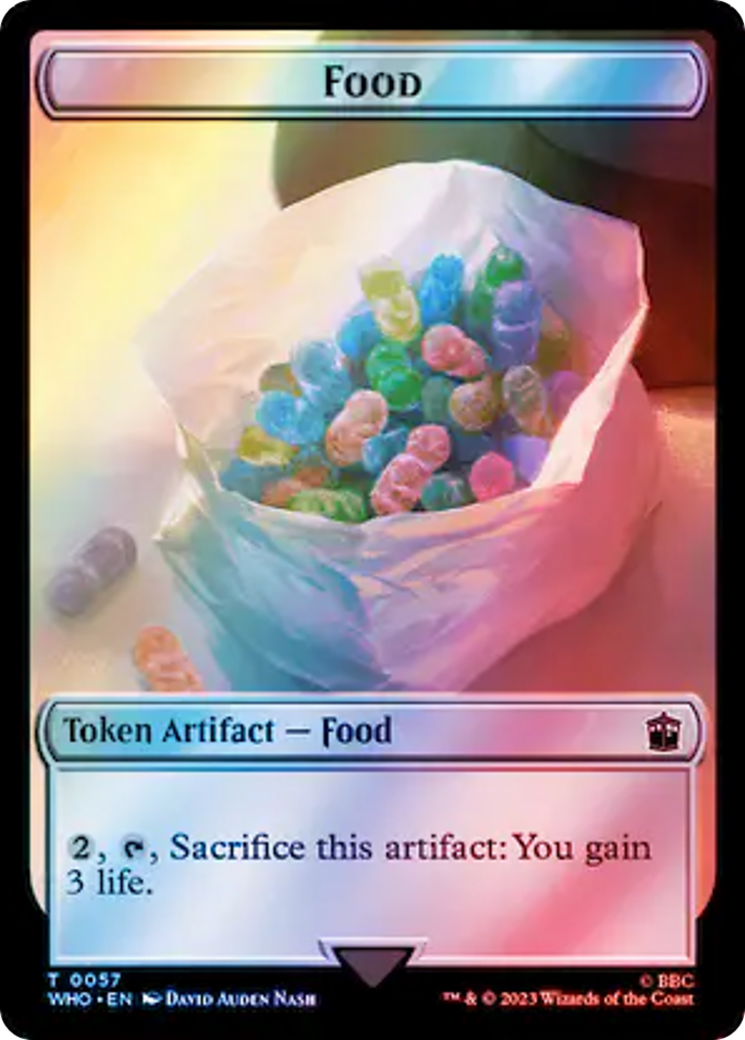 Alien Angel // Food (0057) Double-Sided Token (Surge Foil) [Doctor Who Tokens] | D20 Games