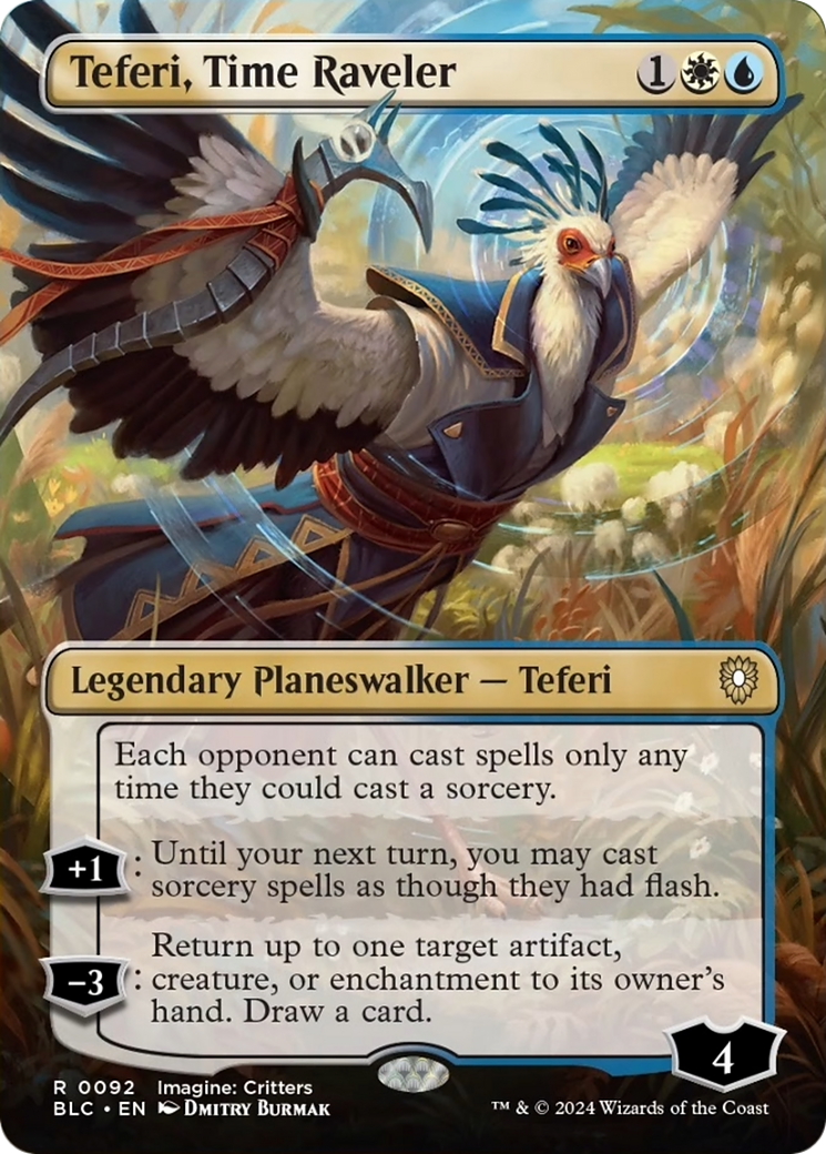 Teferi, Time Raveler (Borderless) [Bloomburrow Commander] | D20 Games