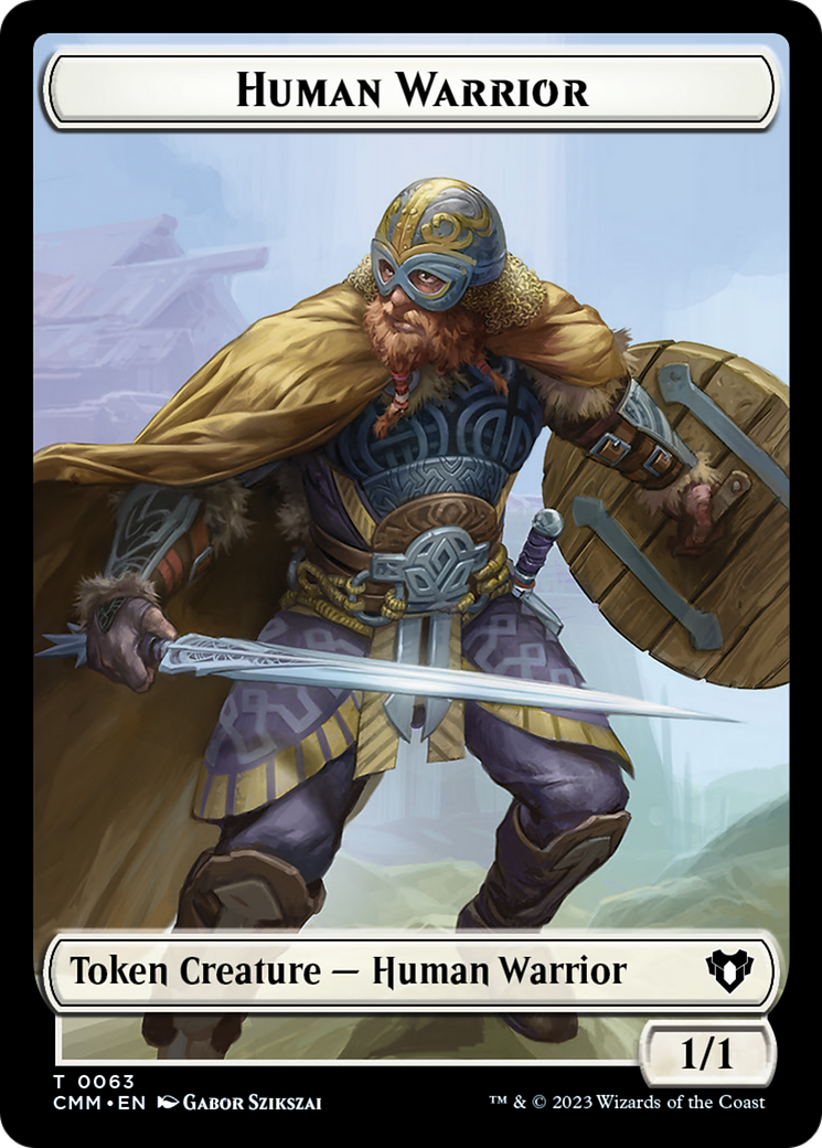 Human Warrior // Zombie Army Double-Sided Token [Commander Masters Tokens] | D20 Games