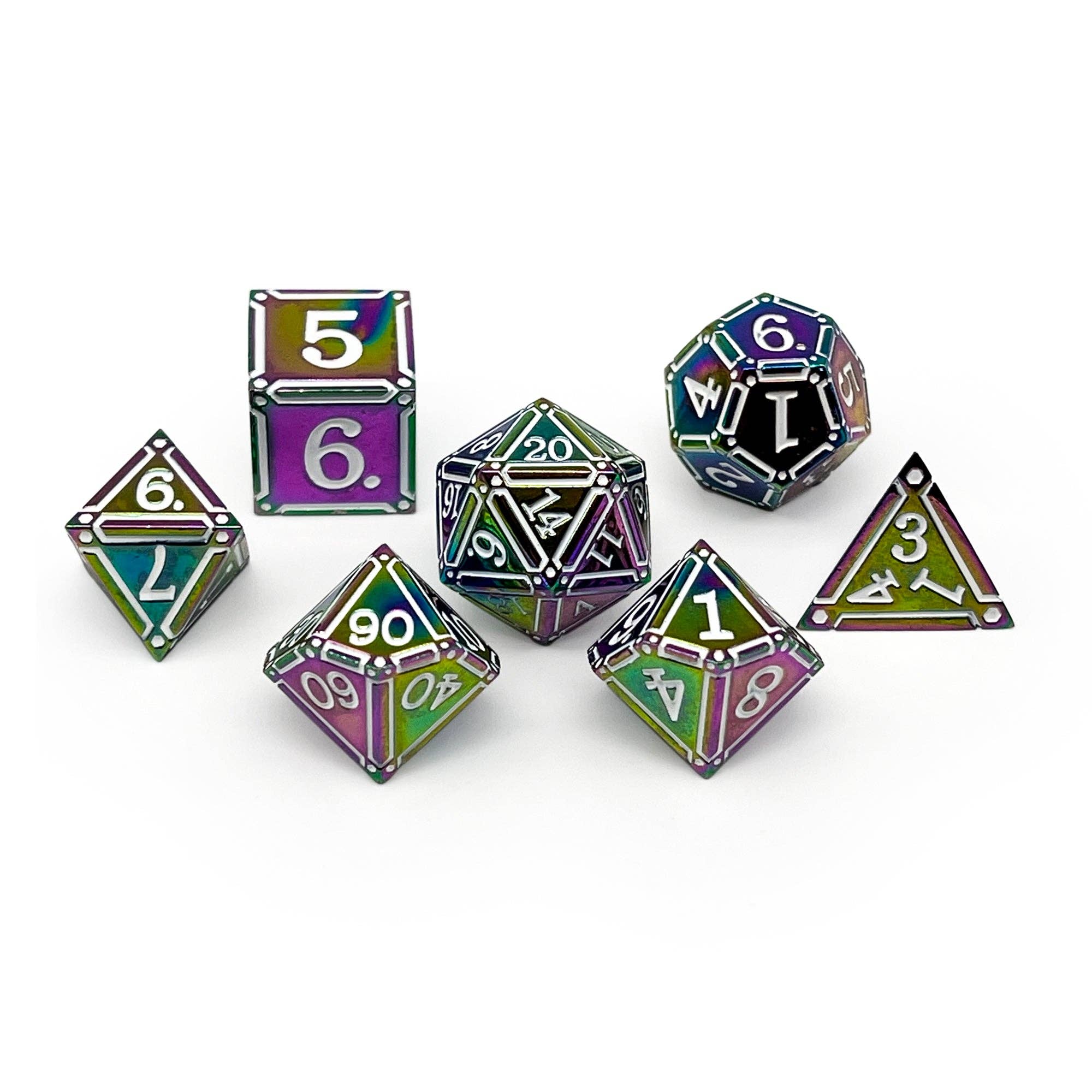 Ironworks - Particle Blast 7 Piece RPG set Alloy Metal Dice | D20 Games