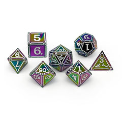 Ironworks - Particle Blast 7 Piece RPG set Alloy Metal Dice | D20 Games