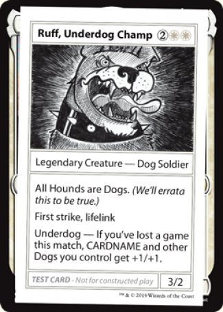 Ruff, Underdog Champ (2021 Edition) [Mystery Booster Playtest Cards] | D20 Games