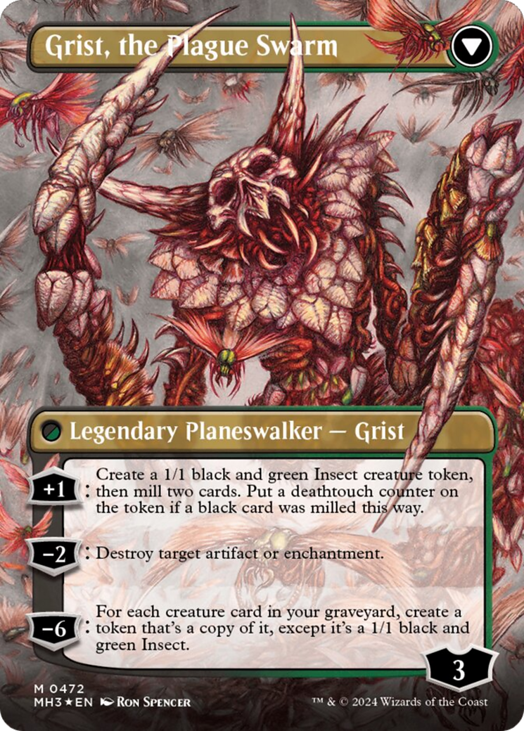 Grist, Voracious Larva // Grist, the Plague Swarm (Borderless) (Textured Foil) [Modern Horizons 3] | D20 Games