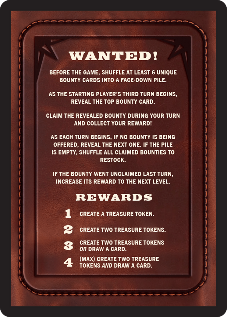Bounty: The Outsider // Bounty Rules Double-Sided Token [Outlaws of Thunder Junction Commander Tokens] | D20 Games