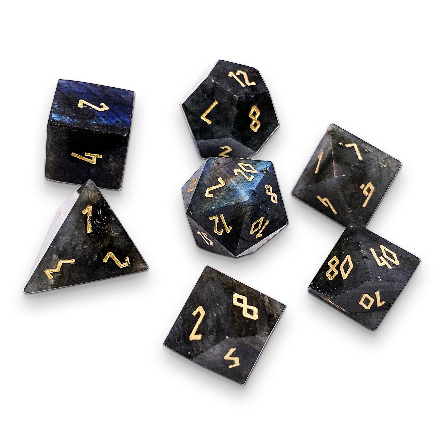 Norse Foundry - Blue Labradorite Gemstone Dice | D20 Games