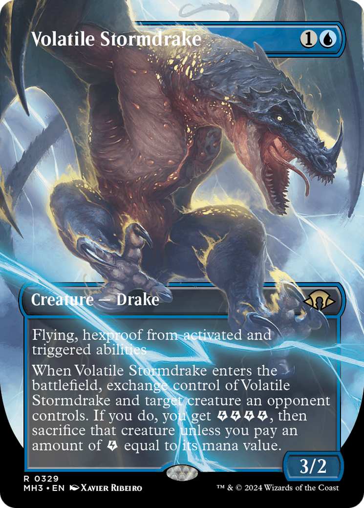 Volatile Stormdrake (Borderless) [Modern Horizons 3] | D20 Games