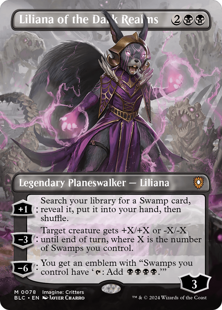 Liliana of the Dark Realms (Borderless) [Bloomburrow Commander] | D20 Games