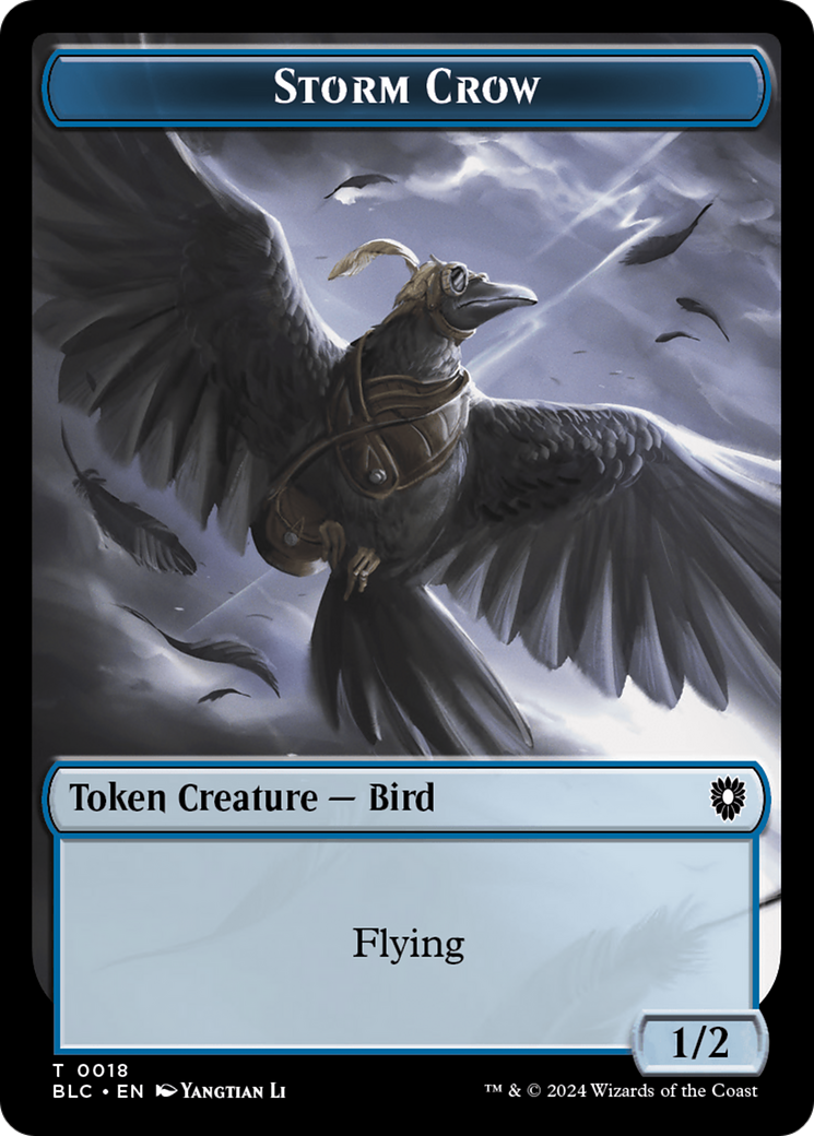 Storm Crow // Frog Lizard Double-Sided Token [Bloomburrow Commander Tokens] | D20 Games