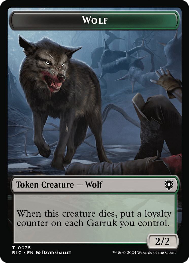 Human Soldier // Wolf (035) Double-Sided Token [Bloomburrow Commander Tokens] | D20 Games