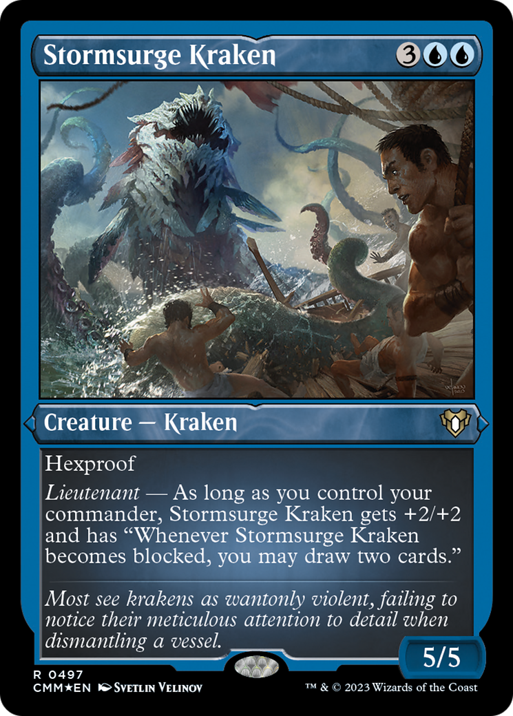 Stormsurge Kraken (Foil Etched) [Commander Masters] | D20 Games