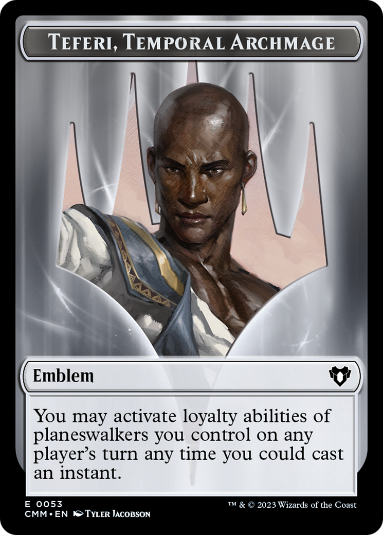 Teferi, Temporal Archmage Emblem [Commander Masters Tokens] | D20 Games