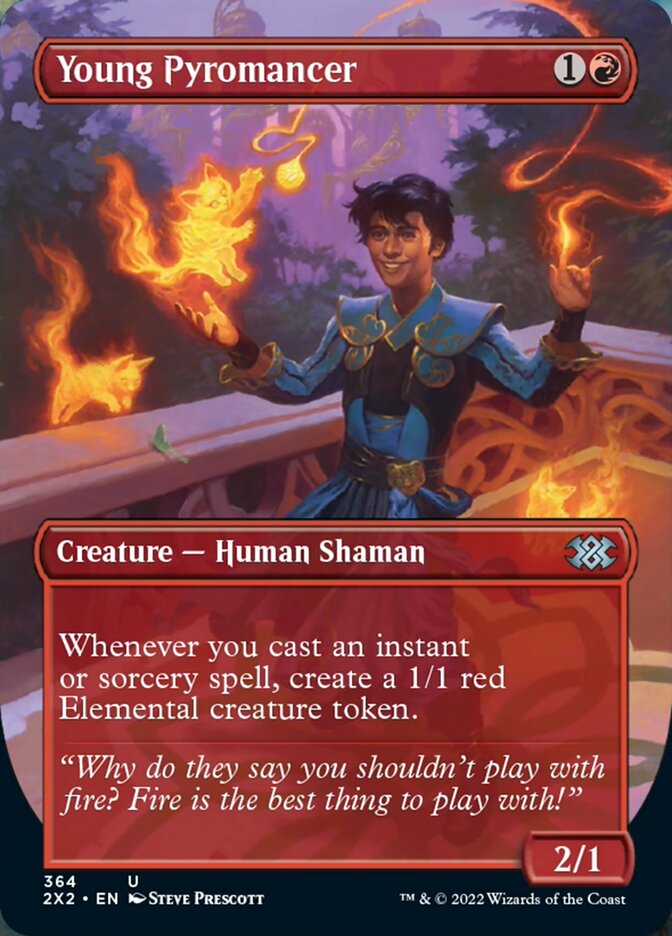 Young Pyromancer (Borderless Alternate Art) [Double Masters 2022] | D20 Games