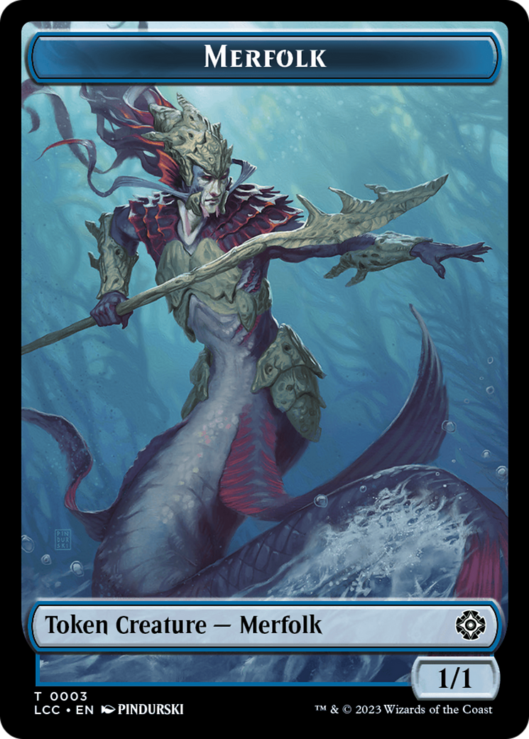 Frog Lizard // Merfolk (0003) Double-Sided Token [The Lost Caverns of Ixalan Commander Tokens] | D20 Games