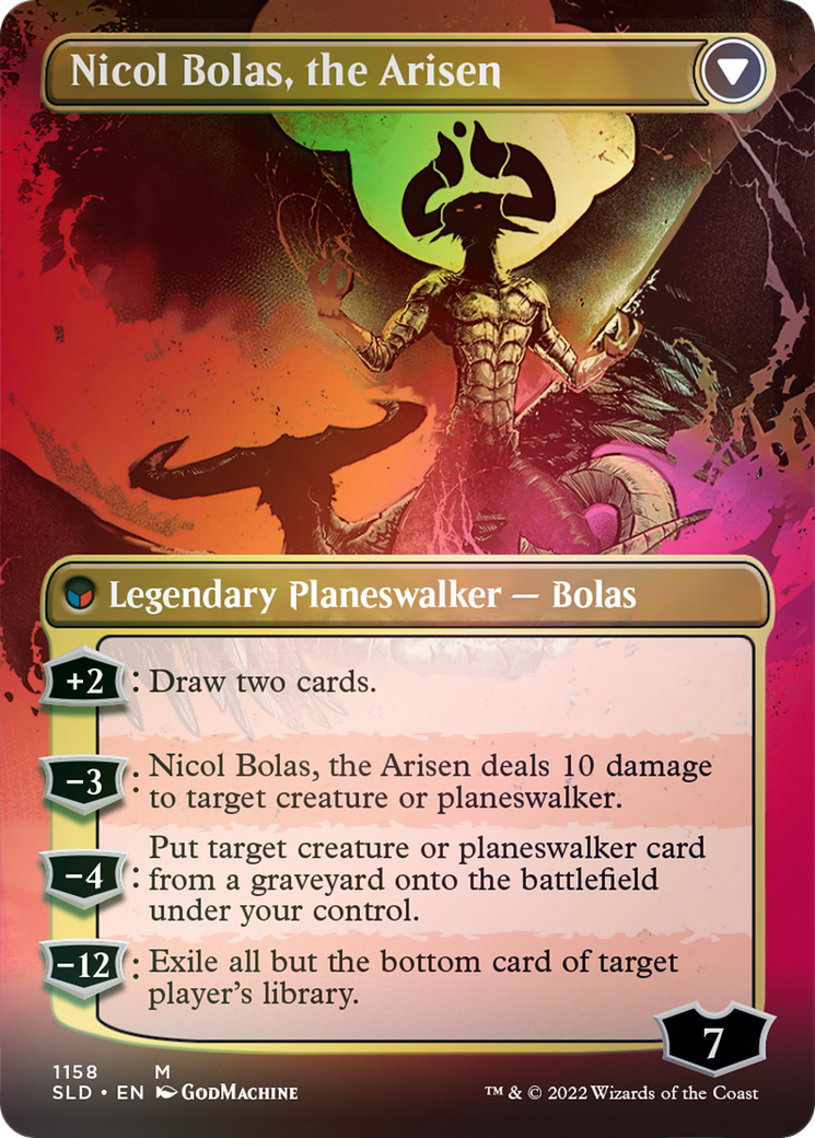 Nicol Bolas, the Ravager // Nicol Bolas, the Arisen (Borderless) [Secret Lair: From Cute to Brute] | D20 Games