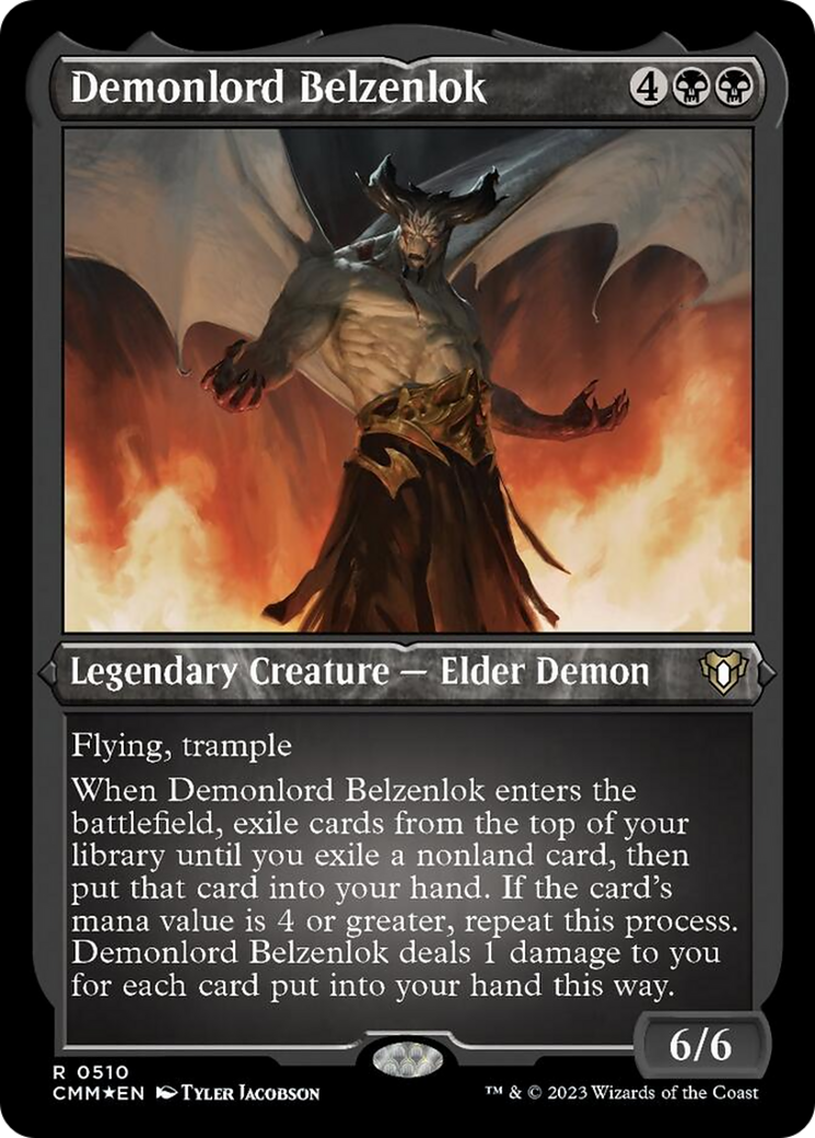 Demonlord Belzenlok (Foil Etched) [Commander Masters] | D20 Games