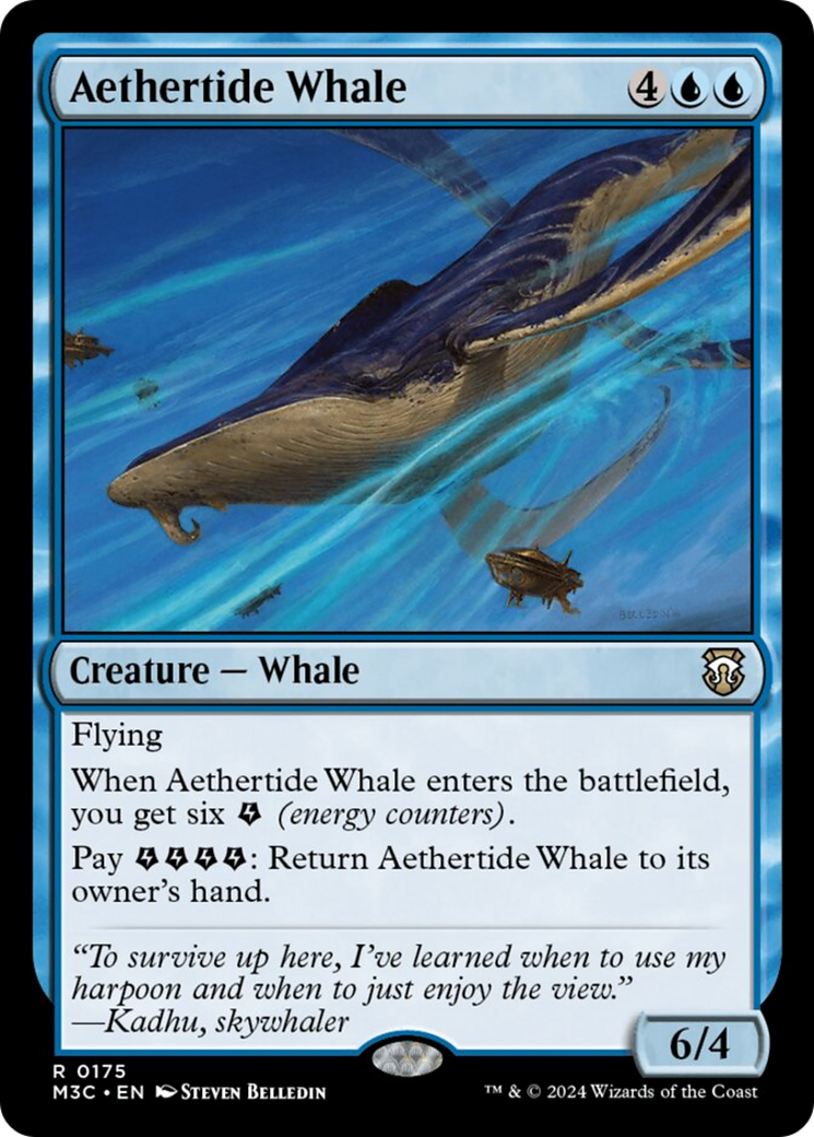 Aethertide Whale (Ripple Foil) [Modern Horizons 3 Commander] | D20 Games