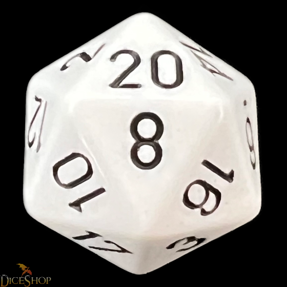 Chessex - Opaque Jumbo White Black D20 Dice