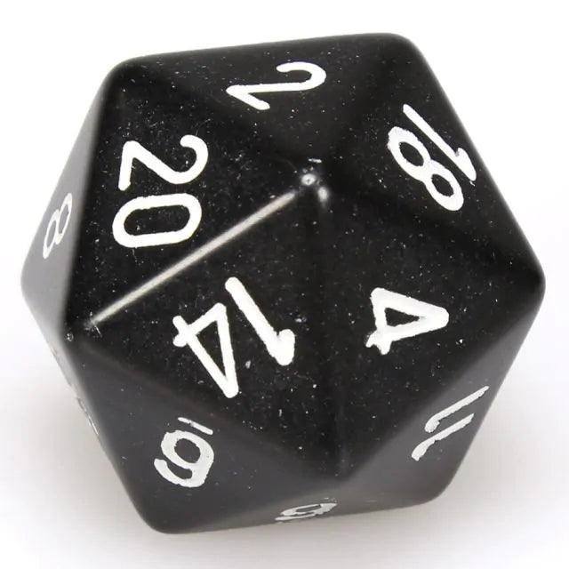 Chessex - Opaque Jumbo Black White D20 Dice | D20 Games