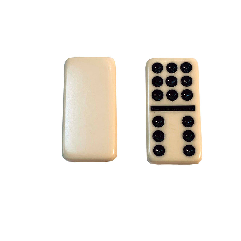 Double Nine Dominoes - Ivory Color Tiles, Club Size
