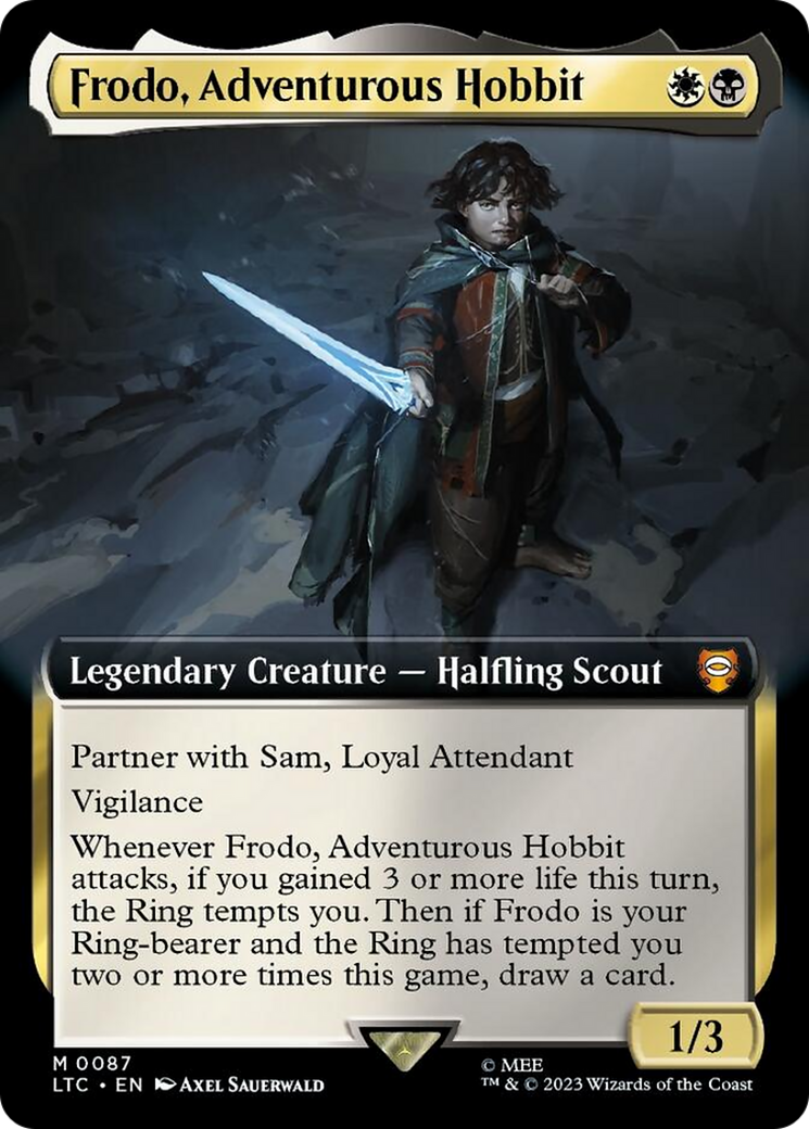 Frodo, Adventurous Hobbit (Extended Art) [The Lord of the Rings: Tales of Middle-Earth Commander] | D20 Games