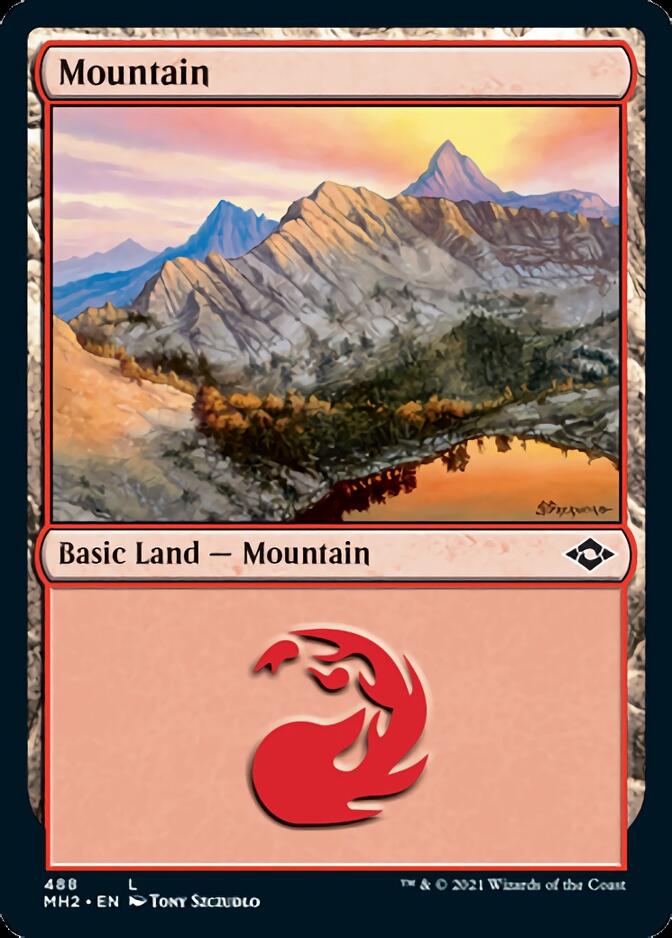 Mountain (488) (Foil Etched) [Modern Horizons 2] | D20 Games