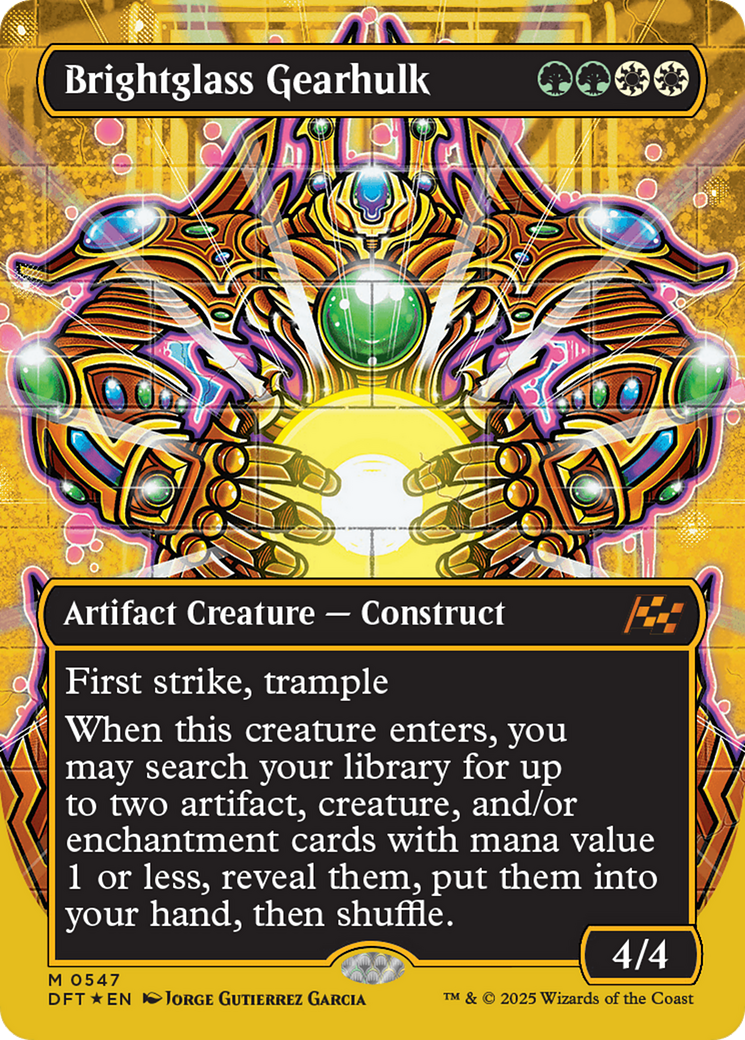 Brightglass Gearhulk (Borderless) (First-Place Foil) [Aetherdrift] | D20 Games